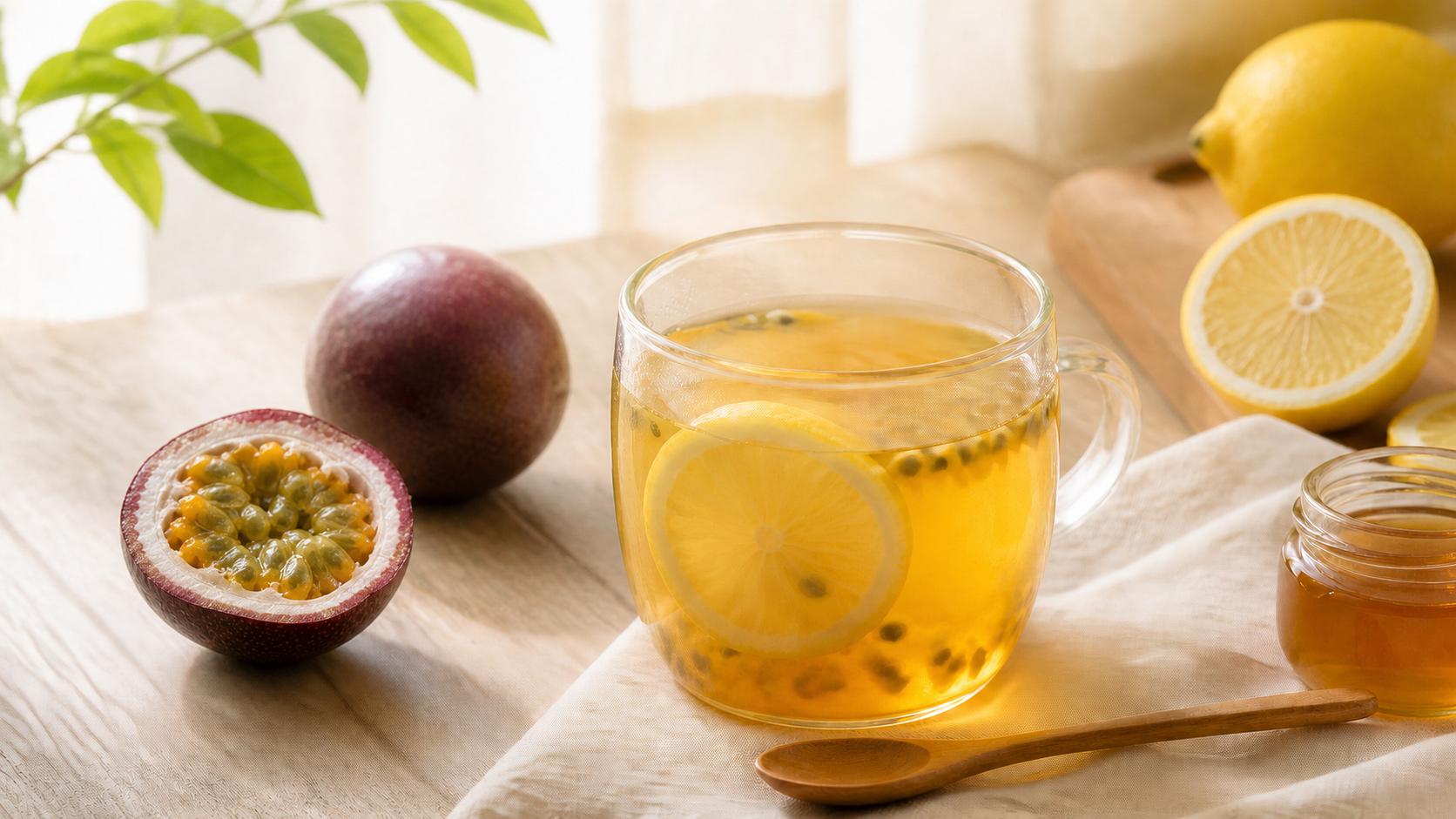 蜂蜜柠檬百香果水