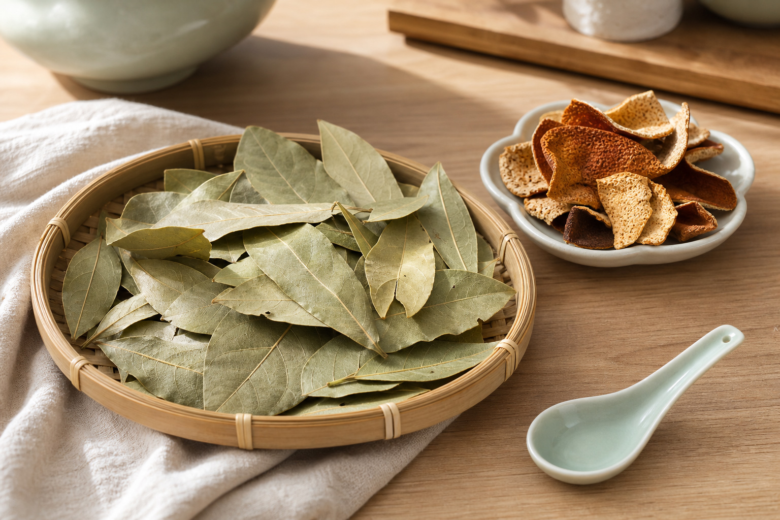 干香叶和陈皮食材