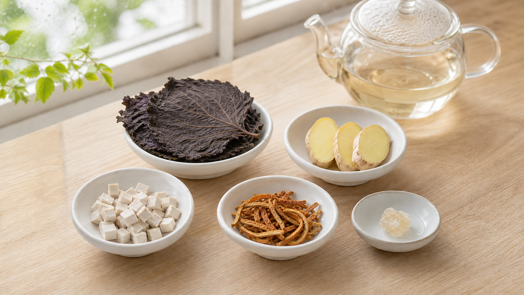 紫苏叶生姜茯苓陈皮和冰糖