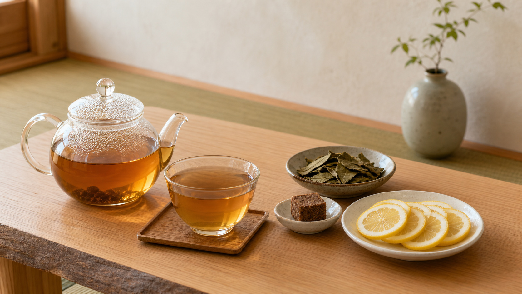 橘叶柠檬红糖茶