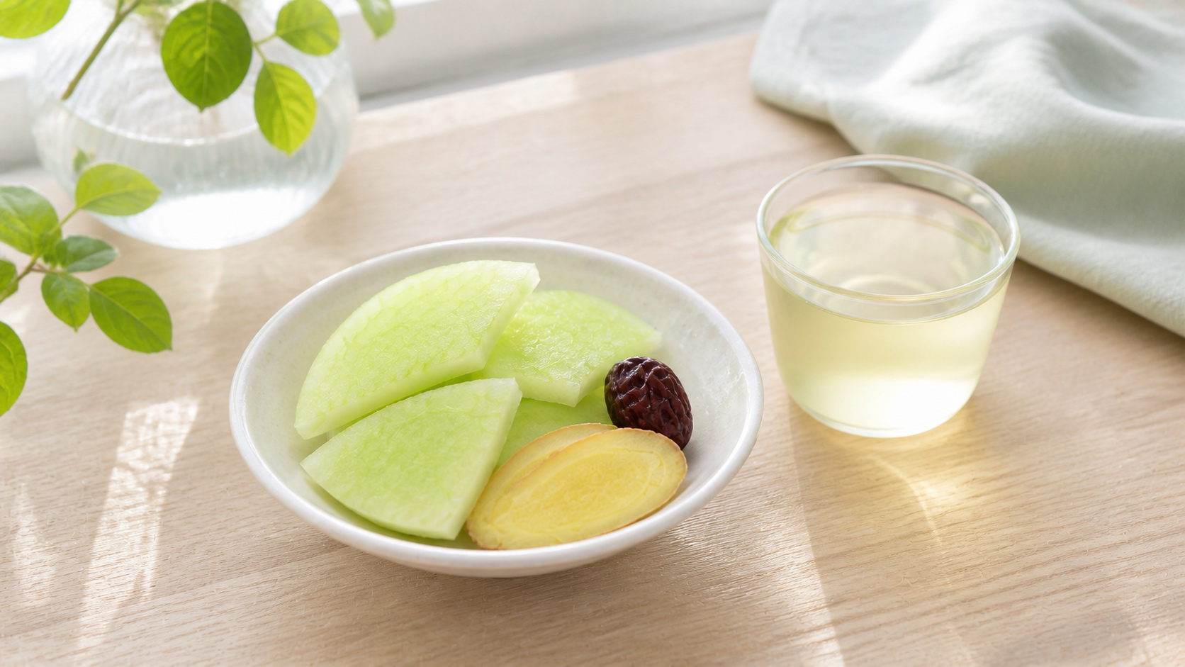 西瓜翠衣、生姜片和蜜枣